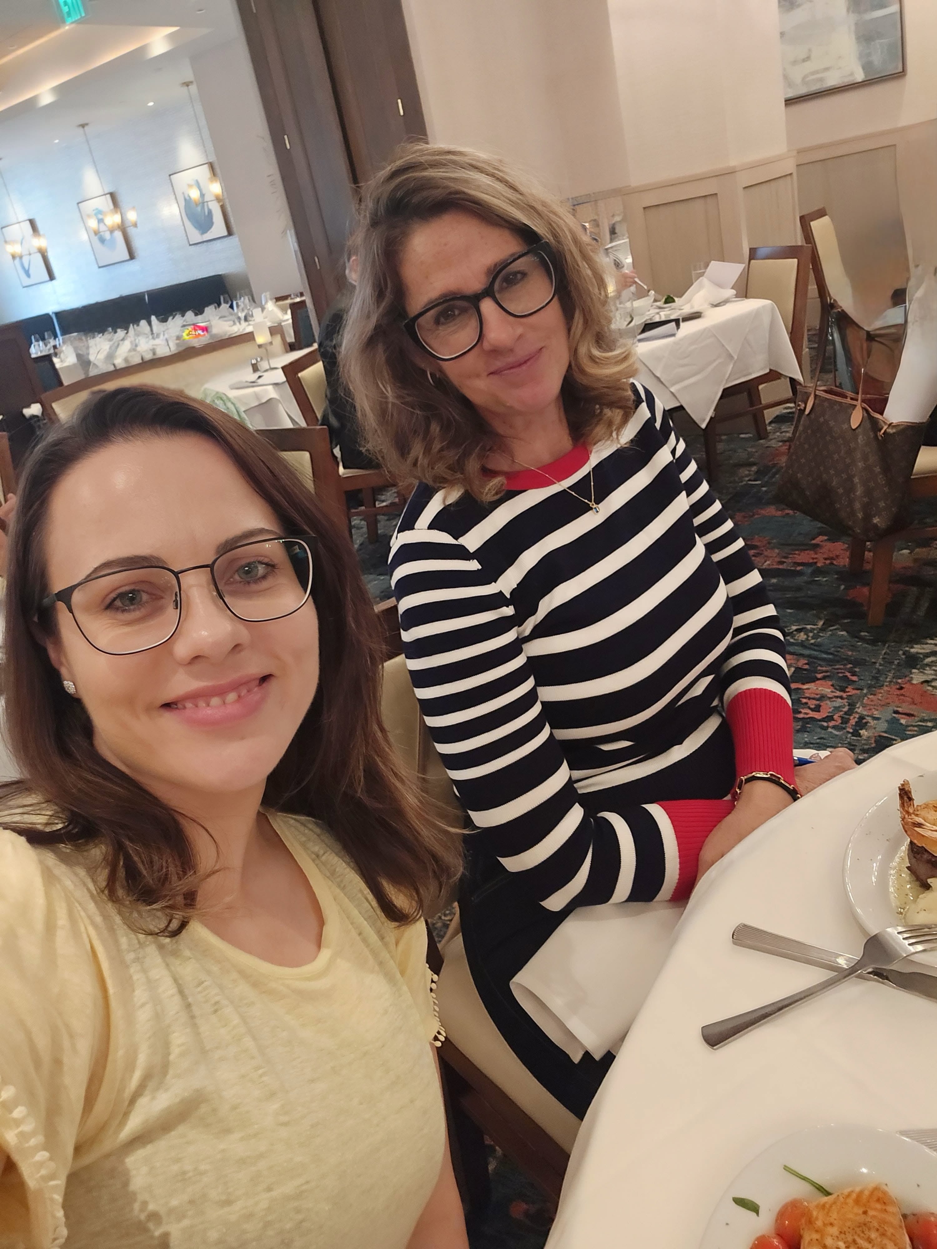 Marina Stati with a client